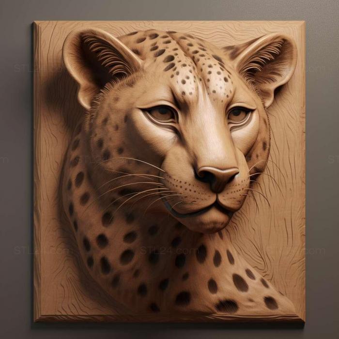 Nature and animals (Cheetah 1, NATURE_3157) 3D models for cnc
